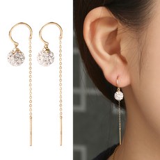 코알라주얼리 14K 화이트볼 6mm 드롭 귀걸이