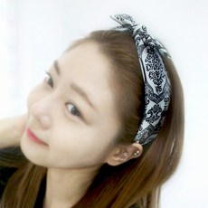 로라하 나야나 반다나 페이즐리 리본 와이어 여성 머리띠 헤어밴드 세안밴드