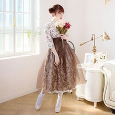지니조 철릭원피스 생활한복 긴팔변경 가능 55100사이즈 철릭원피스