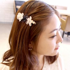 로라하 꽃잎 플라워 아동 성인 여성 옆머리 앞머리 미니 집게핀
