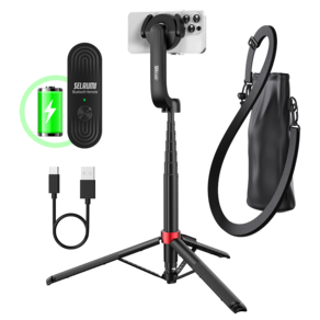 셀루미 N52 맥스트롱 맥세이프 셀카봉 삼각대 130cm, SEL-MGS1350M, 블랙 + 레드, 1개