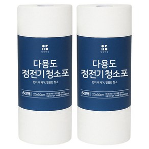 일상비움 다용도 정전기 청소포 60매, 2개