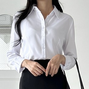 로로비 여성 슬림핏 셔츠 구김없는 화이트 블랙 하늘색 핑크 블라우스 와이셔츠 RB0002