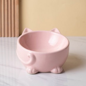 미노미 강아지 고양이 밥그릇 식기 물그릇 식기그릇 도자기 애견 반려동물 식기, 1개, 핑크 (밥그릇)