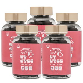 댕이수랏간 강아지 심장영양제 기관지 호흡기 노견 기침 침향 심장튼튼 100g, 99정, 심장/간, 5개