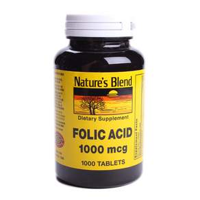 Nature's Blend 葉酸錠 1000mcg, 1個, 1000 件