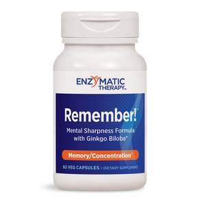 ENZYMATIC THERAPY 酵素療法切記！記憶/濃縮素食膠囊, 60顆, 1罐