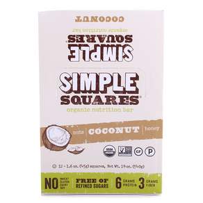 SIMPLE SQUARES 營養棒, 45g, 12份, Coconut