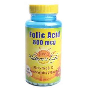 Nature's Life 葉酸錠 800mcg, 1個, 250 件