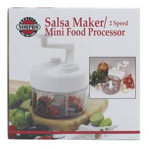 NORPRO Salsa Maker 迷你食品加工機蔬菜排骨 21.5 x 15 x 15cm, 1個, 白色+透明