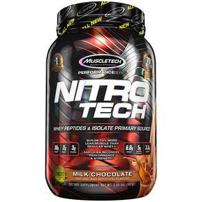 Muscletech Nitro Tech乳清蛋白粉, Milk Chocolate, 1個, 907g