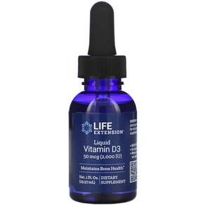 LIFE EXTENSION 維生素D3滴液 50mcg, 1個, 29.57毫升