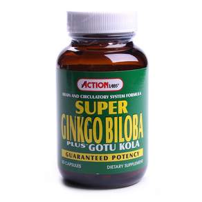 ACTION LABS Super Ginkgo Biloba Plus Gotu Kola 膠囊, 50顆, 1罐