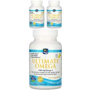 NORDIC NATURALS Omega 3膠囊 檸檬味 1280mg, 3罐, 60顆