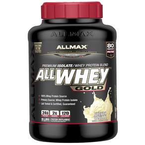 ALLMAX ALL WHEY GOLD分離乳清蛋白粉, 法國香草, 1個, 2.27公斤