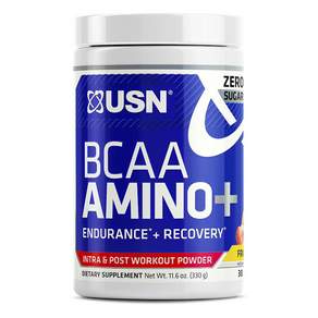 Usn BCAA AMINO+無糖乳清蛋白粉 水果潘趣酒味, 1個, 330克