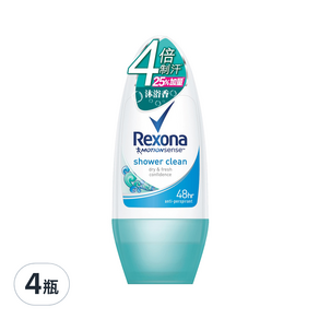 Rexona 蕊娜 制汗爽身香體露 沐浴舒爽, 150ml, 4瓶