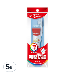 Colgate 高露潔 完整防護旅行組 全效清淨薄荷牙膏40g + 抗敏專家牙刷, 5組