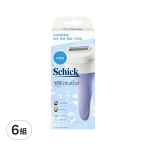 Schick 舒適牌 仕女除毛刀具 中性肌 刀把*1+潤膚皂刀頭*2 80g, 6組