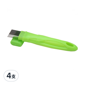 不鏽鋼蔥絲刀, 綠色, 4支