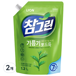 LION 獅王 Chamgreen 濟州綠茶洗碗精補充包 綠茶香, 1.2L, 2個