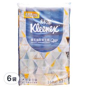 Kleenex 舒潔 優質抽取式衛生紙 160張, 12包, 6袋