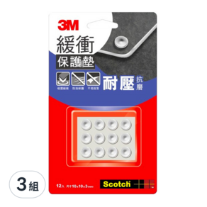 3M Scotch 緩衝保護墊 圓形 透明色, 3組