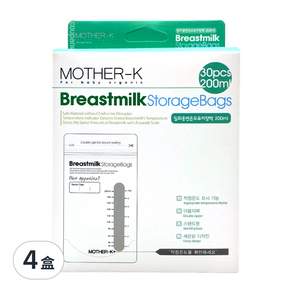 MOTHER-K 溫感母乳袋 200ml, 30入, 4盒