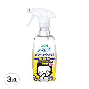 LION 獅王 99.9% 廁所臭臭除 消臭劑 愛貓用, 300ml, 3瓶