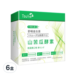 Tsuie 日濢 舒暢益生菌山苦瓜酵素 強化版 青蘋果口味, 37.5g, 6盒