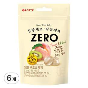 LOTTE 樂天 Zero零糖低卡水果軟糖, 6包, 52g