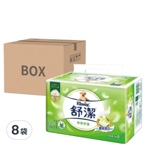 Kleenex 舒潔 棉柔舒適抽取衛生紙, 90張, 8包, 8袋