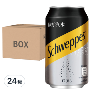 Schweppes 舒味思 蘇打汽水, 330ml, 24罐