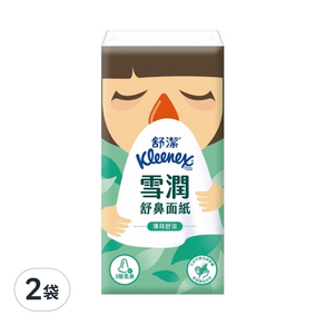 Kleenex 舒潔 雪潤舒鼻紙手帕 薄荷舒涼, 10張, 10包, 2袋