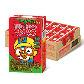 Seoul F&B Pororo 最愛的草莓牛奶 140ml, 草莓口味, 24入