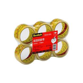 3M Scotch OPP超透明封箱膠帶 3036S-6PK 48mm*40Y, 1組