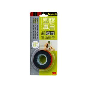 3M Scotch 超強力VHB雙面膠帶 塑膠專用 V1202 12mm*1.5m, 1個