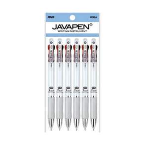 JAVAPEN Jet 3 Ball-M 油性三色筆 0.38mm 6支, 白色, 1包