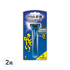 Schick 舒適牌 捍將3刮鬍刀 刀把*1+刀片*2, 2組