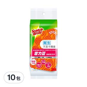 3M Scotch-Brite 百利 潔力豆海綿菜瓜布 餐具杯具不沾鍋專用, 2片, 10包