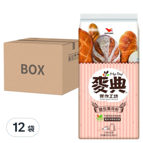 統一 麥典實作工坊 麵包專用粉, 1kg, 12袋