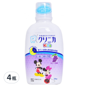 LION 獅王 固齒佳 兒童漱口水 3歲以上, 葡萄, 250ml, 4瓶