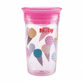 Nuby 晶透360度喝水杯 300ml, 款式隨機, 1個