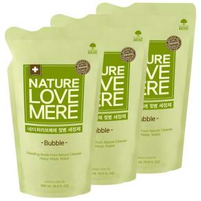 NATURE LOVE MERE 奶瓶洗潔劑 補充包, 500ml, 3包