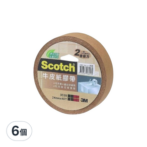 3M Scotch 3039 牛皮紙膠帶, 6個