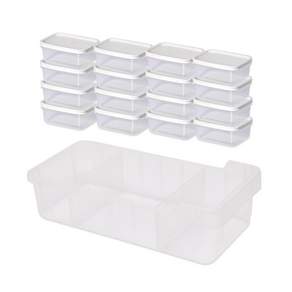 cimelax 冰箱保鮮盒 白色 260ml 16入+專用收納籃組, 1套