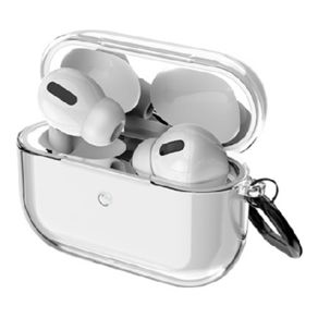 SINJIMORU AirPods Pro TPU透明保護殼+防塵貼紙+扣環, 透明