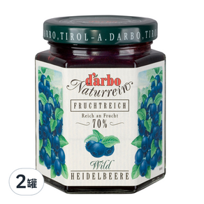 d'arbo 徳寶 奧地利70%果肉果醬 蒂羅爾藍莓, 200g, 2罐