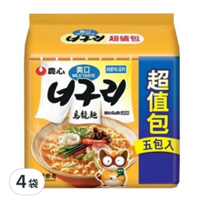 NONGSHIM 農心 海鮮風味烏龍麵 5包入, 600g, 4袋