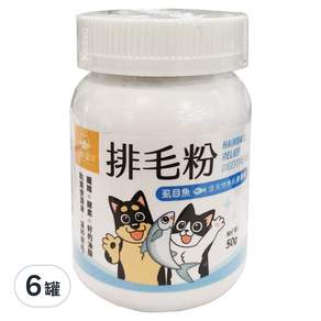 DOG CAT STAR 汪喵星球 海味排毛粉, 虱目魚肉, 6罐